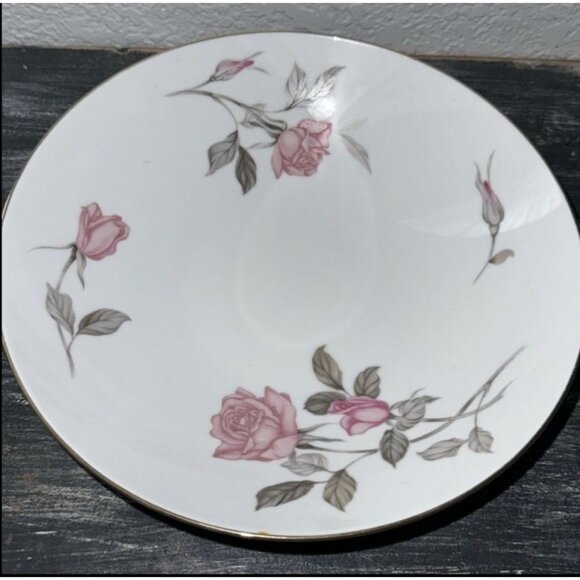 Fine China Saucer Soup Bowl Set With Rose Pattern By Sango - Picture 3 of 6